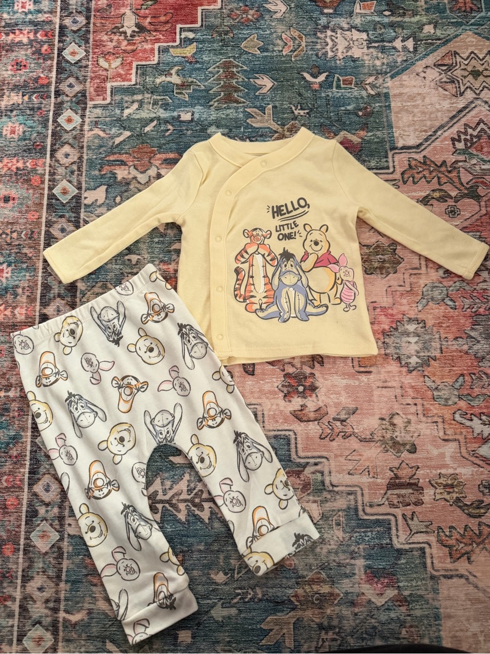 Disney Yellow Winnie the Pooh Two-Piece Pajama Set